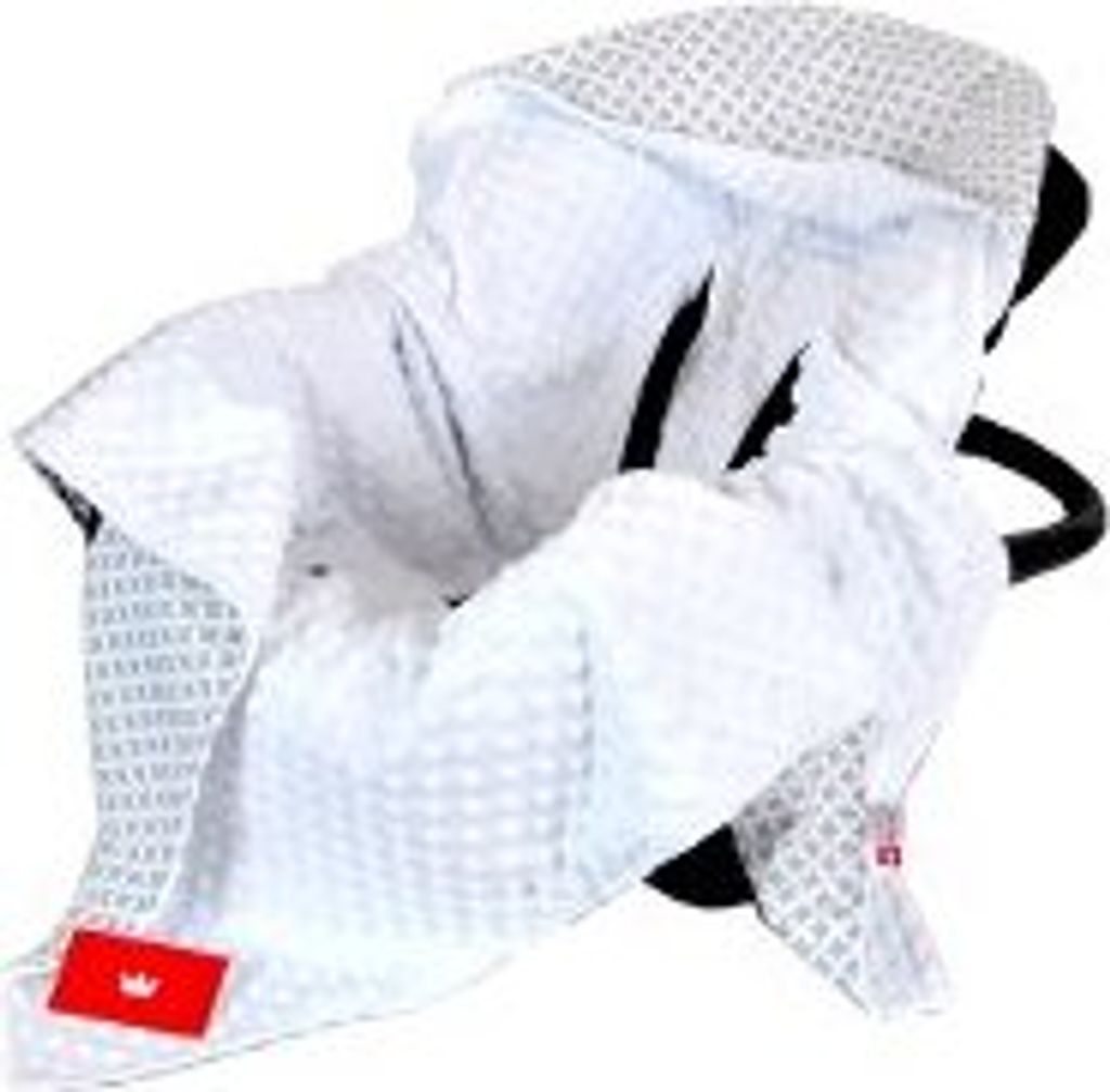 BabyLux EINSCHLAGDECKE 90x90 cm Babyschale Minky Decke 2. Weiß + Maroko
