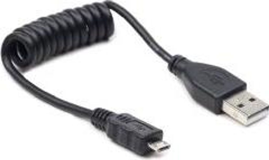 USB-A-Stecker auf Micro-B-Stecker, 0,6 m, gewickelt, schwarz