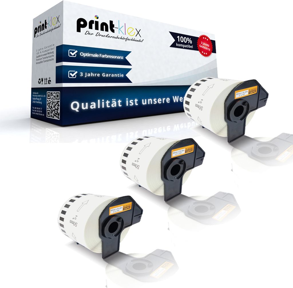 Kompatible Etiketten-Rolle für Brother P-Touch DK-22223 P-Touch QL560VP P-Touch QL560YX P-Touch QL570 P-Touch QL580 P-Touch QL580N DK22223 50 mm 3...