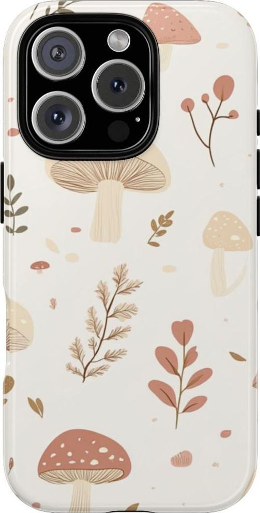Zartes Pilz- und Blumenmuster – Hülle Kompatibel mit iPhone 16 Pro