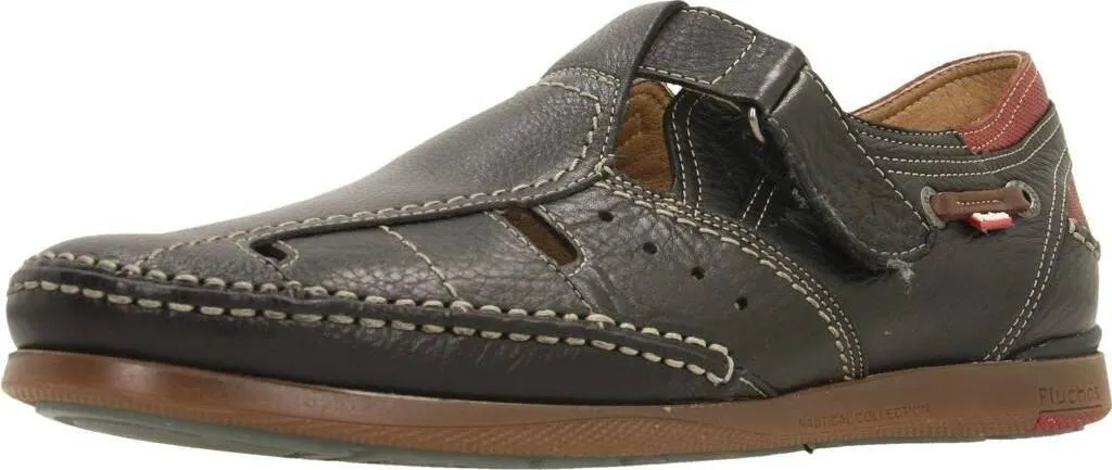 Sandales en Cuir Noir pour Homme Fluchos 9882f Confort Absolu