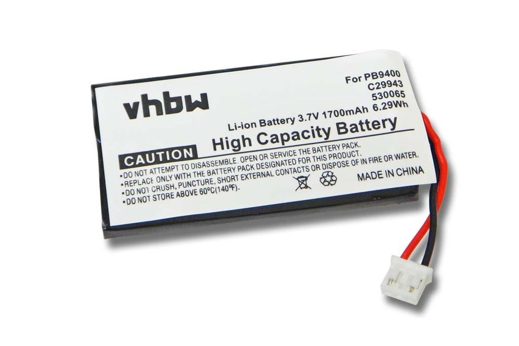 vhbw Akku Ersatz für Philips PB9400, C29943, 530065 für Fernbedienung Remote Control (1700 mAh, 3,7 V, Li-Ion)