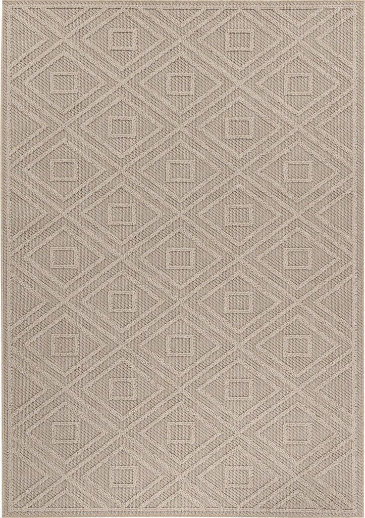 Teppium In & Outdoor Teppich Skandi Boho Stil Einfarbig Flachgewebe Wetterfest Wohnzimmer Balkon Terrasse Küchenteppich, Grösse: 160x230 cm