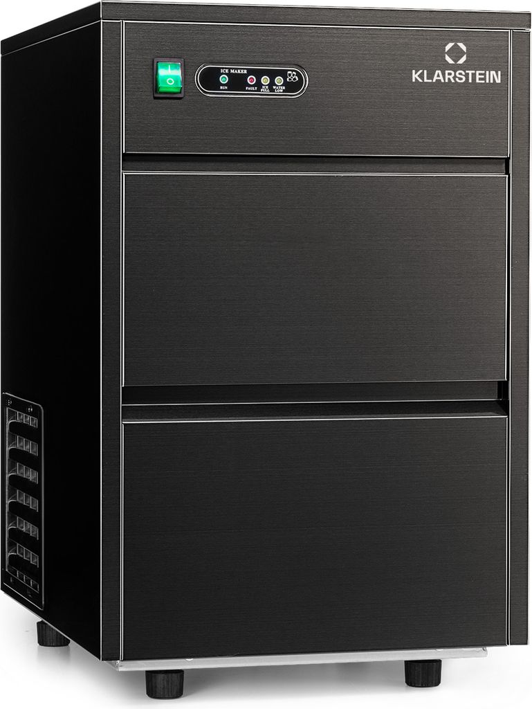 Klarstein Eiswürfelmaschine für Bars Camping Gastro, Schnelle Eiswürfelmaschine mit LED Display & R600a Kühlmittel, 145W Profi Eiswürfelbereit...