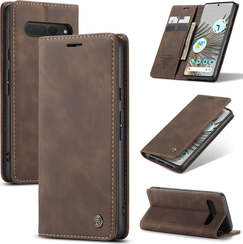 Google Pixel 8 Custodia, Retro Custodia in Finto cuoio con funzione Stand per Google Pixel 8 Kupfer