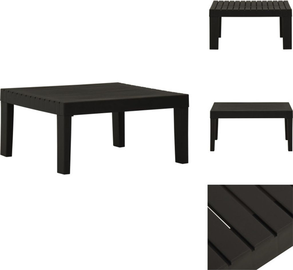 vidaXL Lounge-Gartentisch Kunststoff Grau - Gartentische