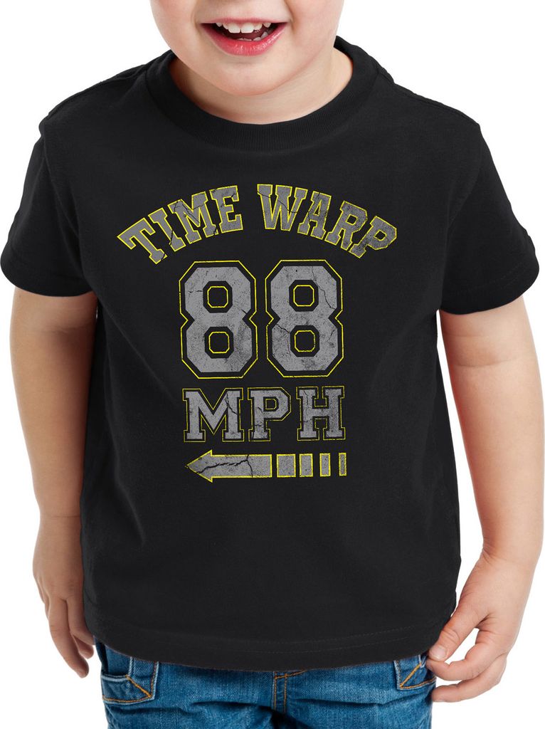 style3 Time Warp 88mph Kinder T-Shirt Zukunft Marty Gamer College