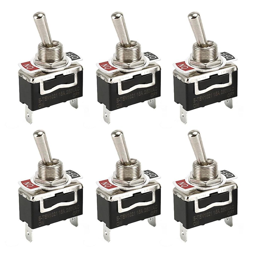 Form-Kippschalter 10A/12VDC, 6A/24VDC, ON/OFF, 2-polig, mit Schutzkappe, wasserdicht, für Auto, LKW & Boot, 6 Stück