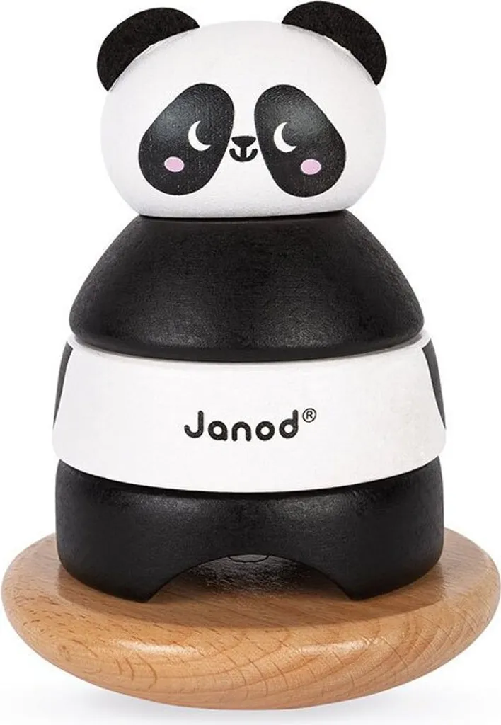 Jouet à Empiler Panda en Bois : Tour de Manipulation Éducative Janod