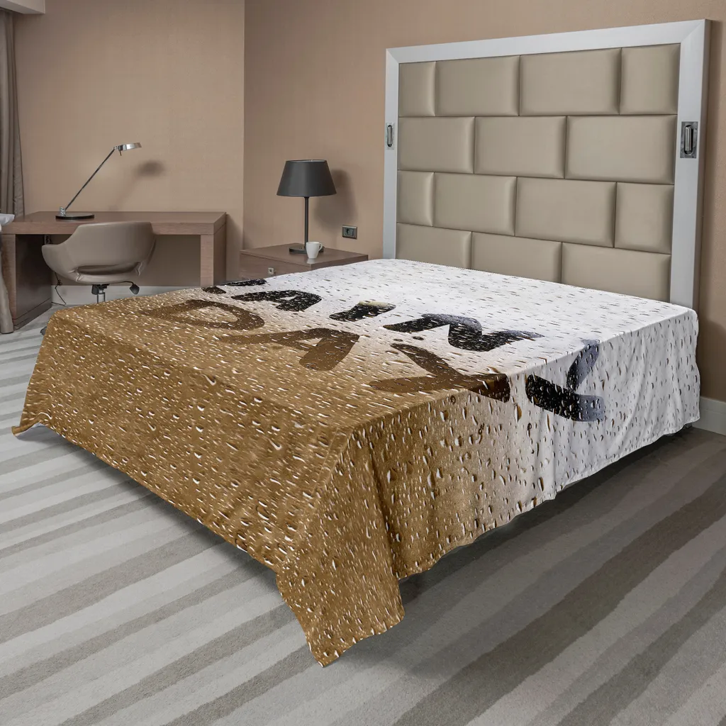 Drap de lit décoratif Automne pour chambre à coucher 244x205cm Blanc