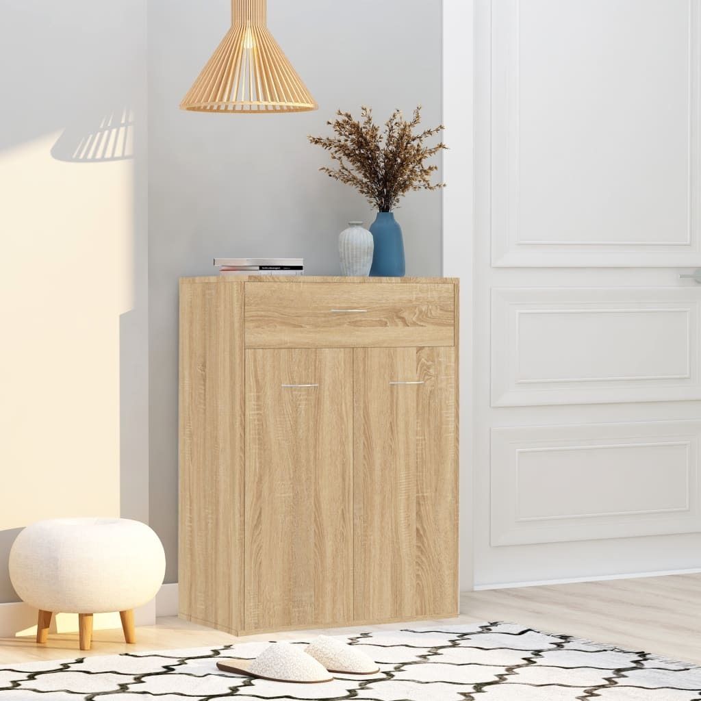 The Living Store Schuhschrank Sonoma-Eiche 60x35x84 cm Holzwerkstoff