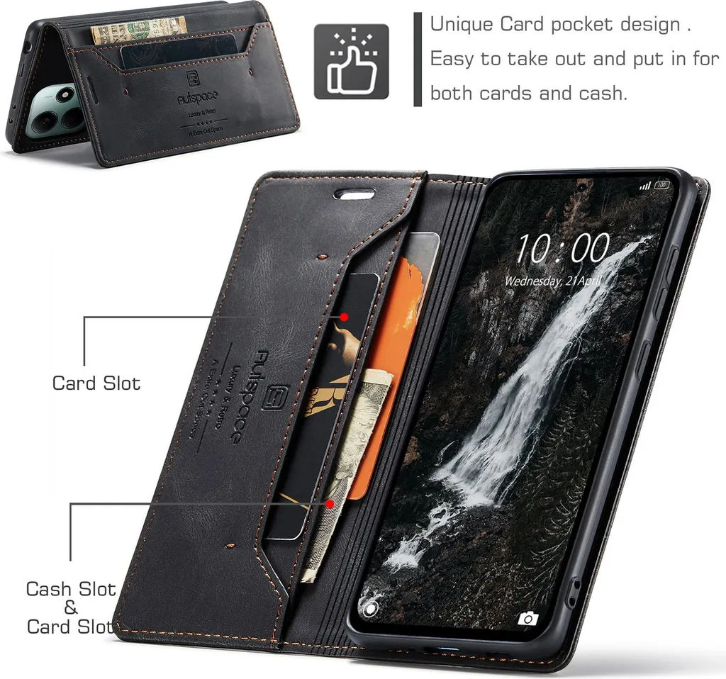 Custodia Portafoglio Per Redmi Note 14 5G / Poco M7 Pro 5G - Pelle PU Con Farfalle 3D E Slot Carte - Blu - 2