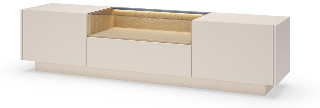 TV-Schrank, beige + cremona Eiche, 176,4 x 43,4 x 39,5 cm