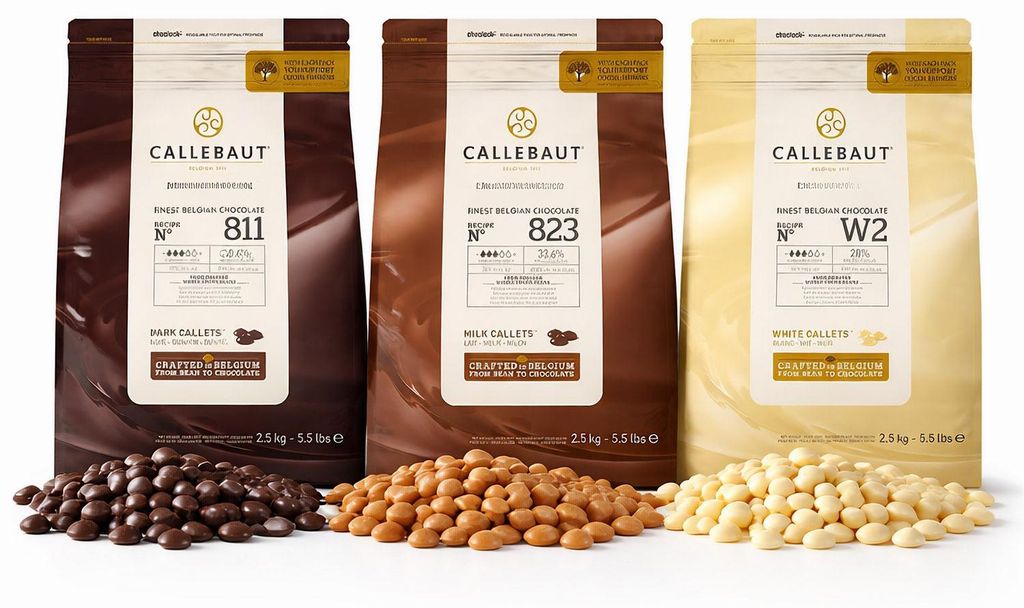 Callebaut 811,823,W2 Kuvertüre Callet Set: Zartbitter-, Produktbild 