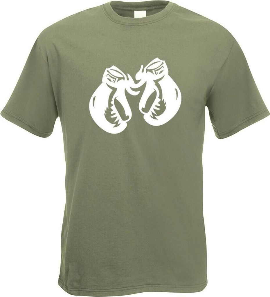 Kiwistar - T-Shirt - Olive - Boxhandschuhe Herren Funshirt Bedruckt Design Sprüche Spruch Motive - mit Motiv Bedruckt - Funshirt Design - Sport - ...