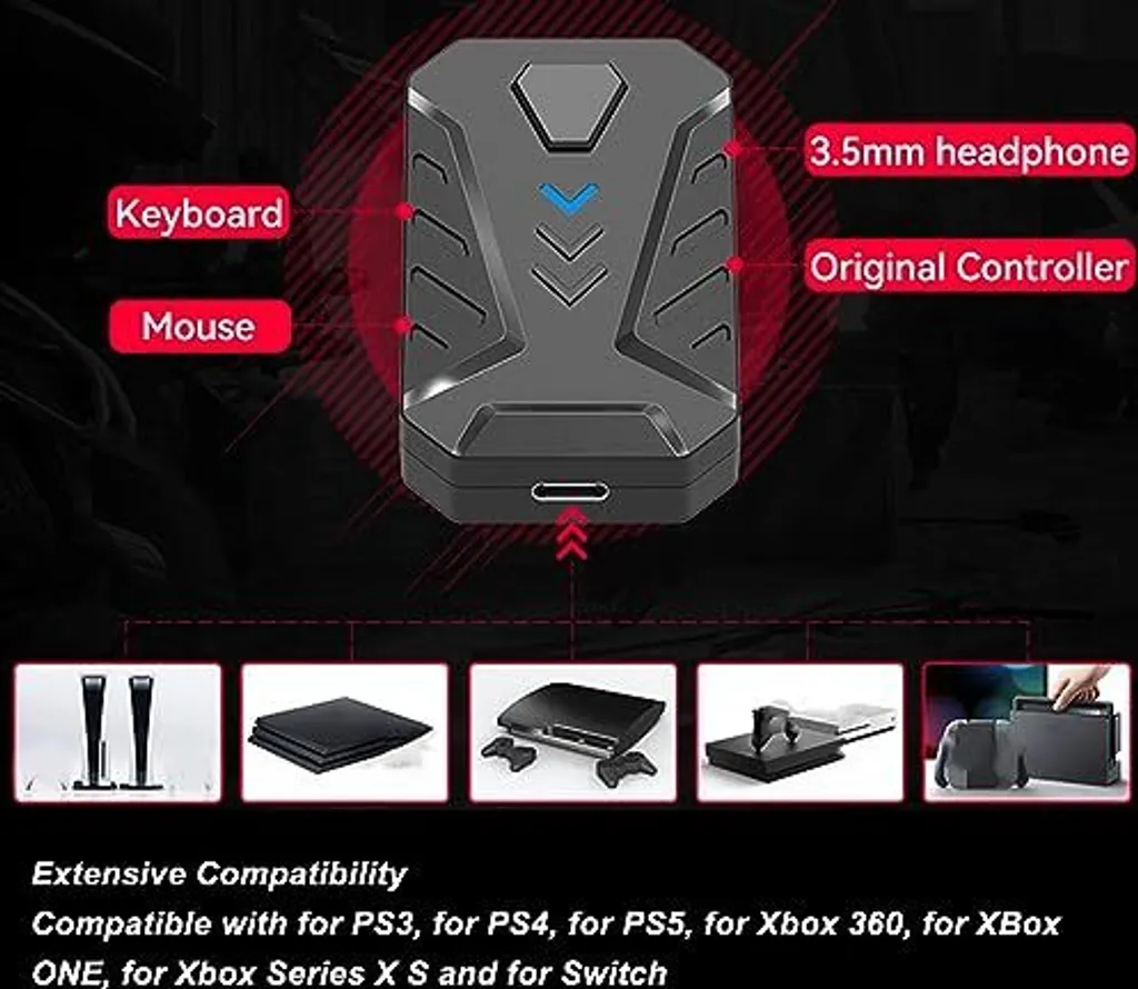 Adattatore Gaming per PS5 e Switch - Usa Tastiera e Mouse su Console - 2