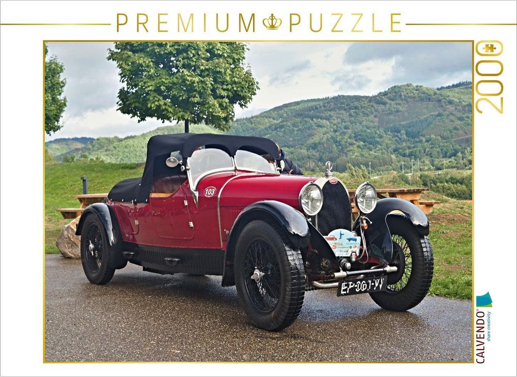 CALVENDO Puzzle Bugatti Typ 44 Cabrio | 2000 Teile Lege-Größe 90x67cm Foto-Puzzle für glückliche Stunden