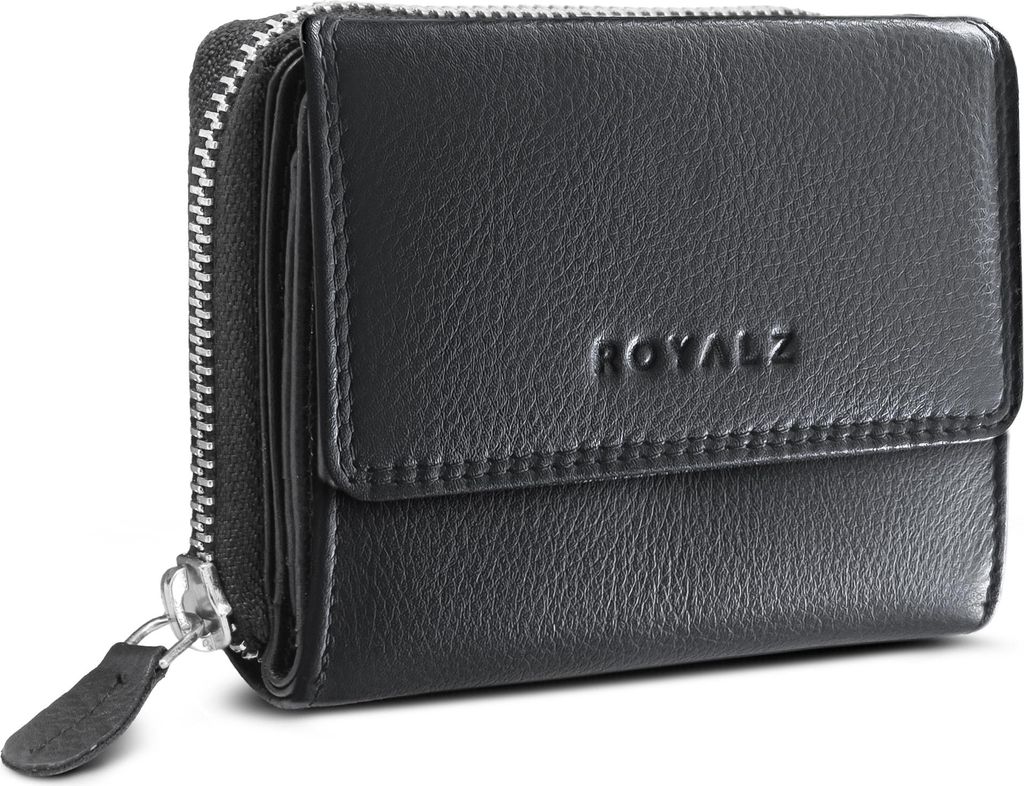 ROYALZ "Liberty" Vintage Portemonnaie Damen klein Leder - kleine Geldbörse mit 7 Kartenfächern - Echtleder Geldbeutel RFID Schutz - viele Fächer...