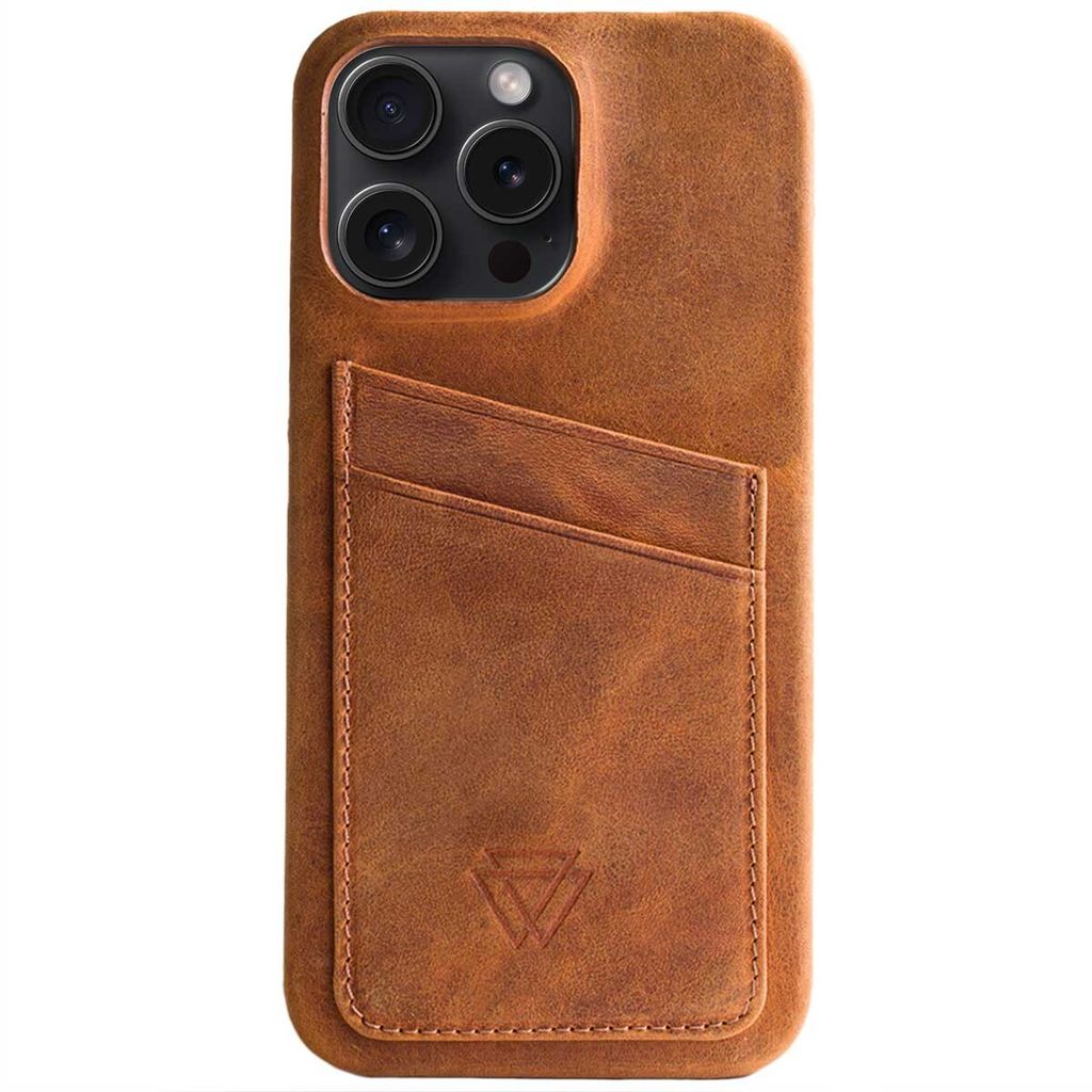 Wachikopa Full Wrap Lederhülle iPhone 15 Pro mit Kartenfächern