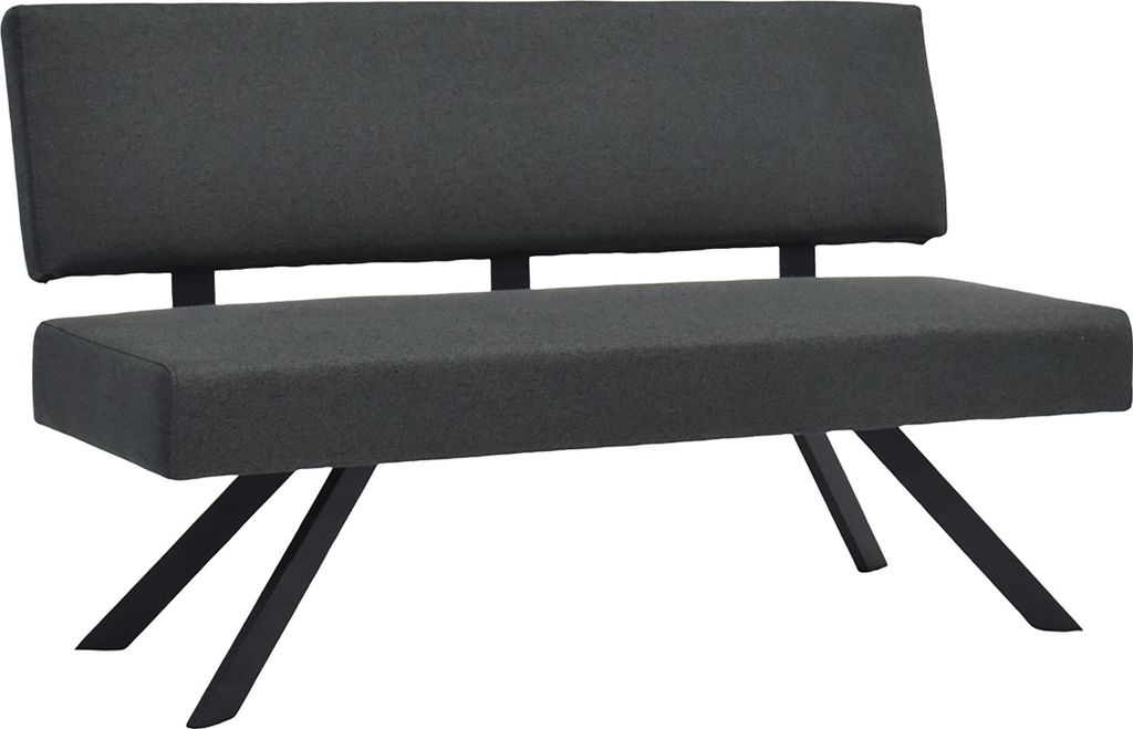 byLIVING Sitzbank TORONTO, Bezug in dunkelgrau, Gestell in schwarz, mit Rückenlehne und hohem Sitzkomfort, Esszimmerbank, Küchenbank, Maße: B 13...