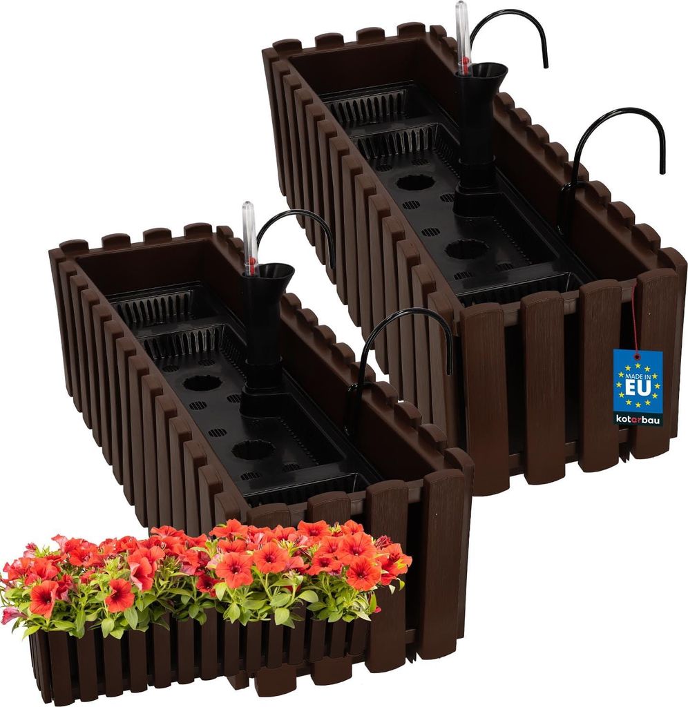 KOTARBAU® 2er Set Blumenkasten Balkon Blumentopf Produktbild 
