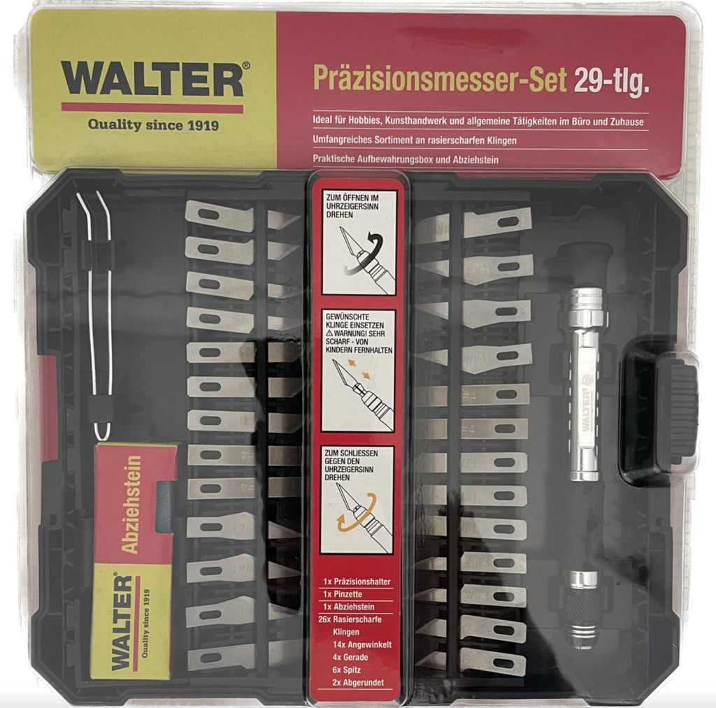 Walter Präzisionsmesser-Set 29-tlg. Modellbau Bastel Skalpell
