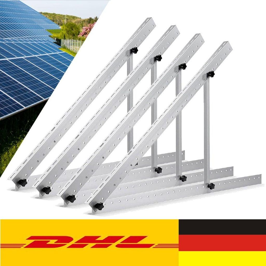 4 Stück Solarmodul Halterung 114cm Balkonkraftwerk Halterung für 2 Solarpanel Aufständerung PV Modul Dach Solarhalterung Flachdach