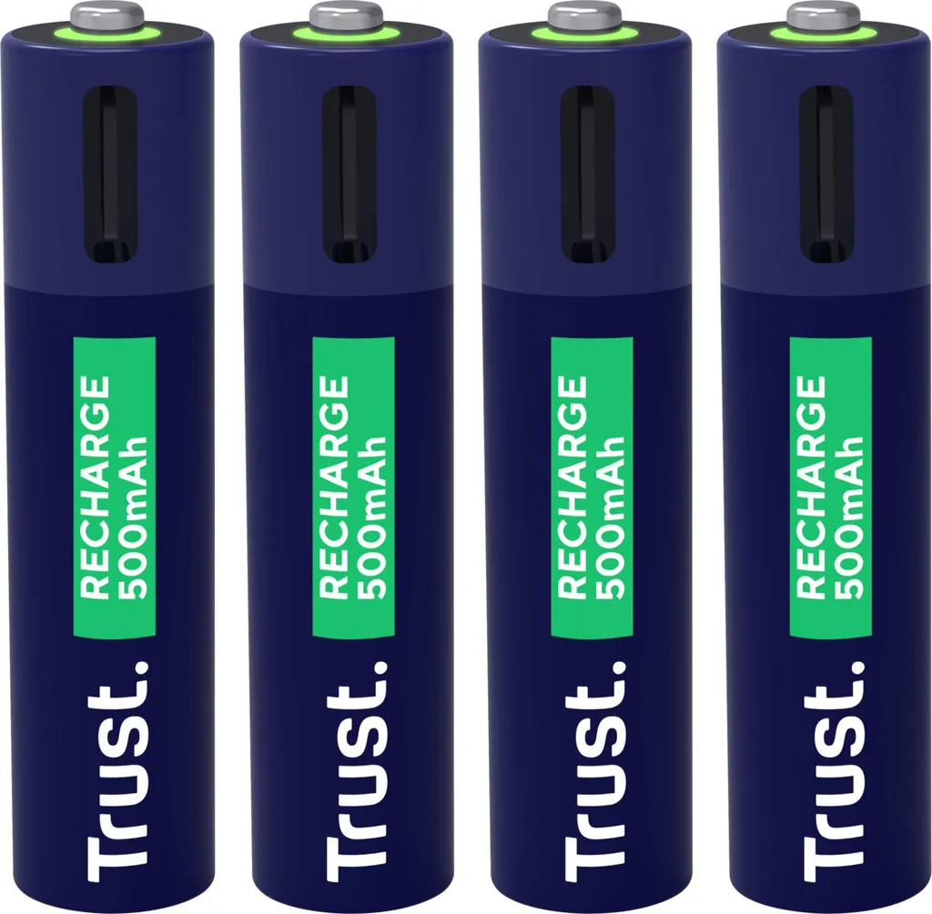 Batteries AAA Rechargeables USB-C Trust 500mAh - Kit complet 4 piles