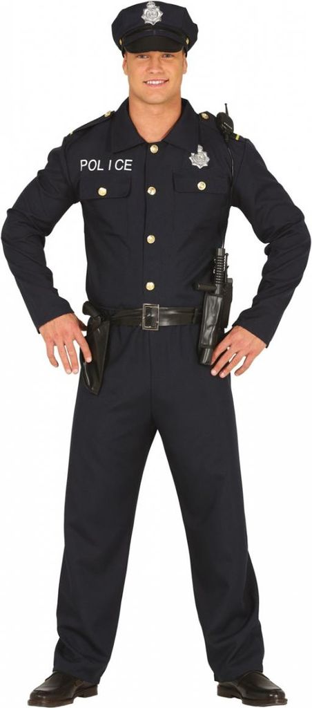 Police Officer Kostüm für Fasching, Motto Party und Halloween Größe: M 48/50