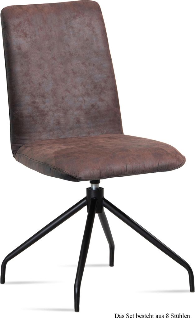 Esszimmerstuhl drehbar (8er-Set) Divona 47x92x60 Schwarz/Braun