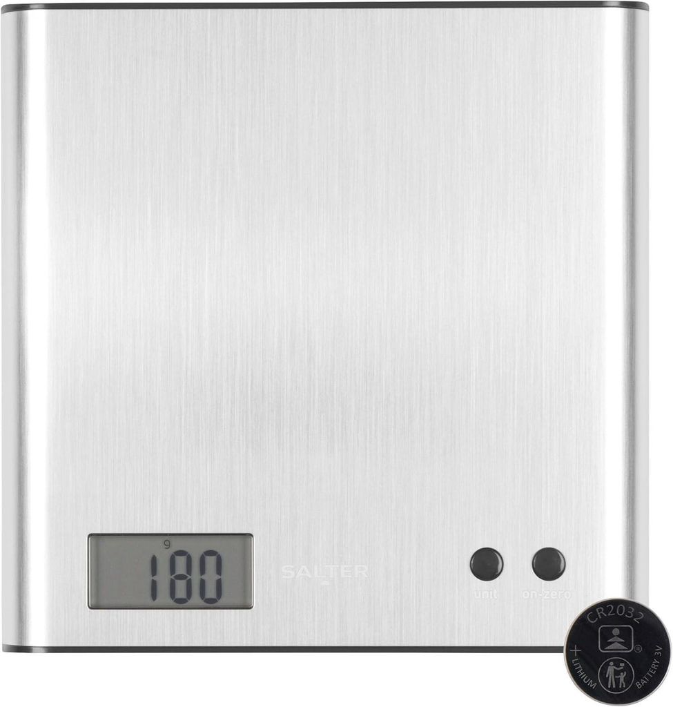 Küchenwaage Digital 3kg, Digitale Küchenwaage mit Schlanker Plattform, Waage mit Tara-Funktion, Elektronische Küchenwaage Kompakt, Arc Design,Si...