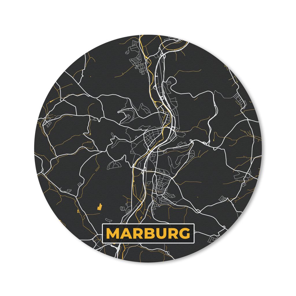 MuchoWow Mauspad Mousepad Stadtplan - Karte - Marburg - Deutschland - Karte 30x30 cm - Mousepads - Maus Mat - Pad - Mausunterlage - Tischunterlag...