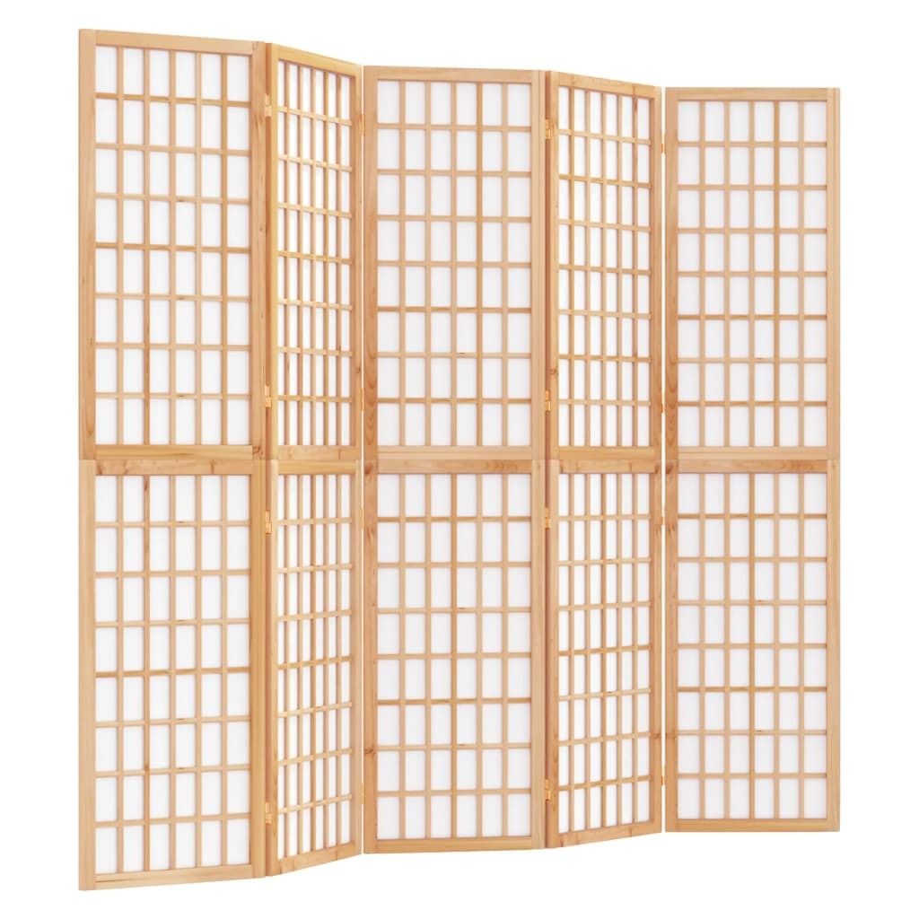 vidaXL 5-tlg. Paravent Japanischer Stil Faltbar 200x170 cm Produktbild 
