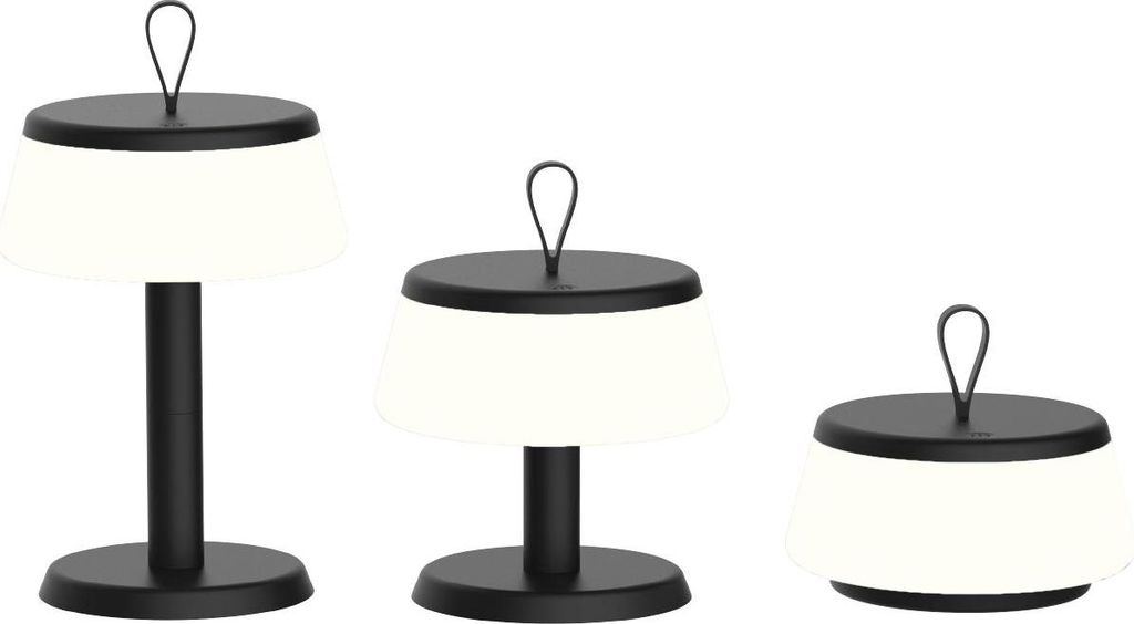 Luxus - Tischlampe Samos 3-in-1 - Schwarz - H7 x Ø14