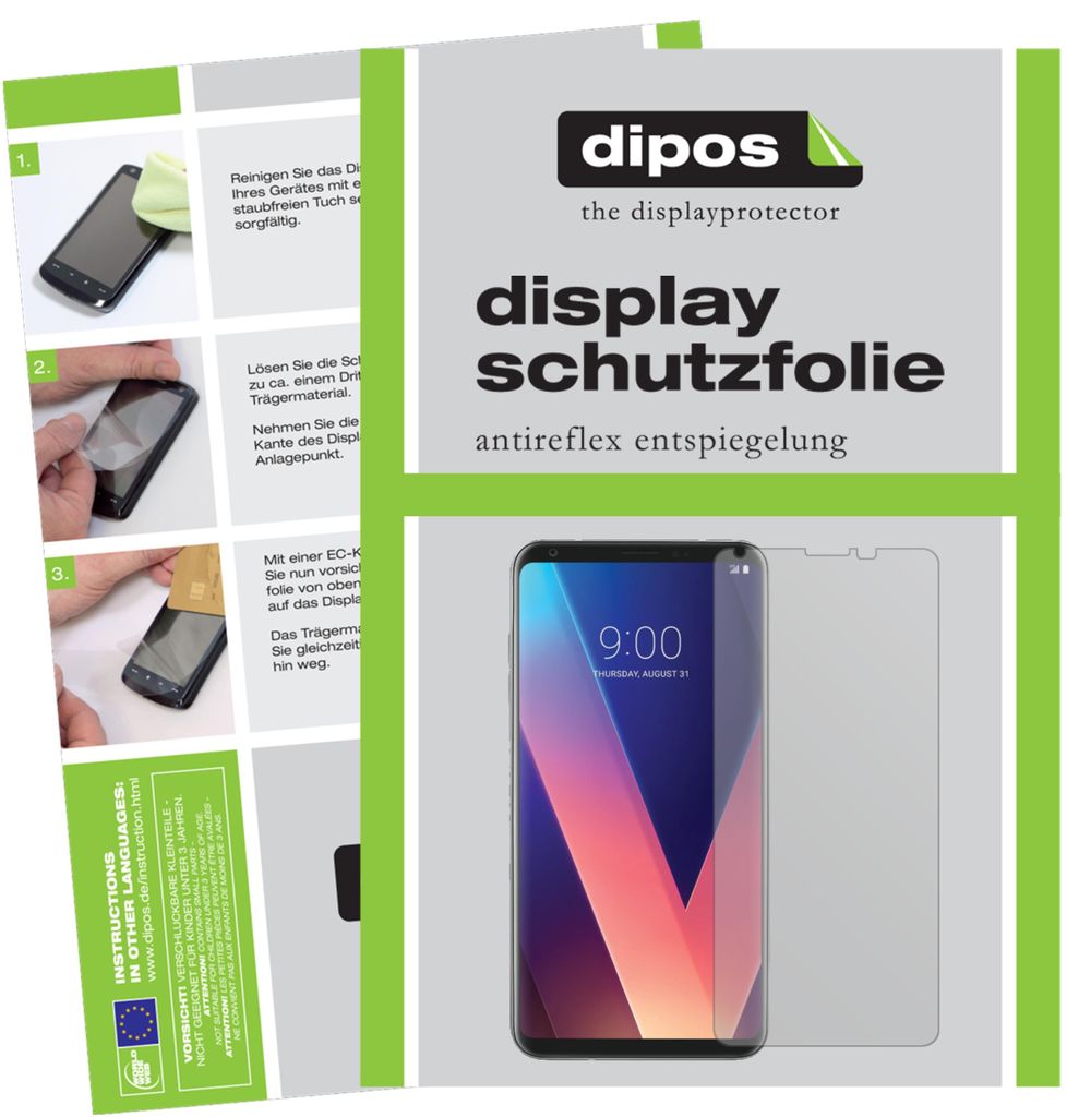 6x Schutzfolie für LG V30 Plus matt Displayschutzfolie Folie Display Schutz