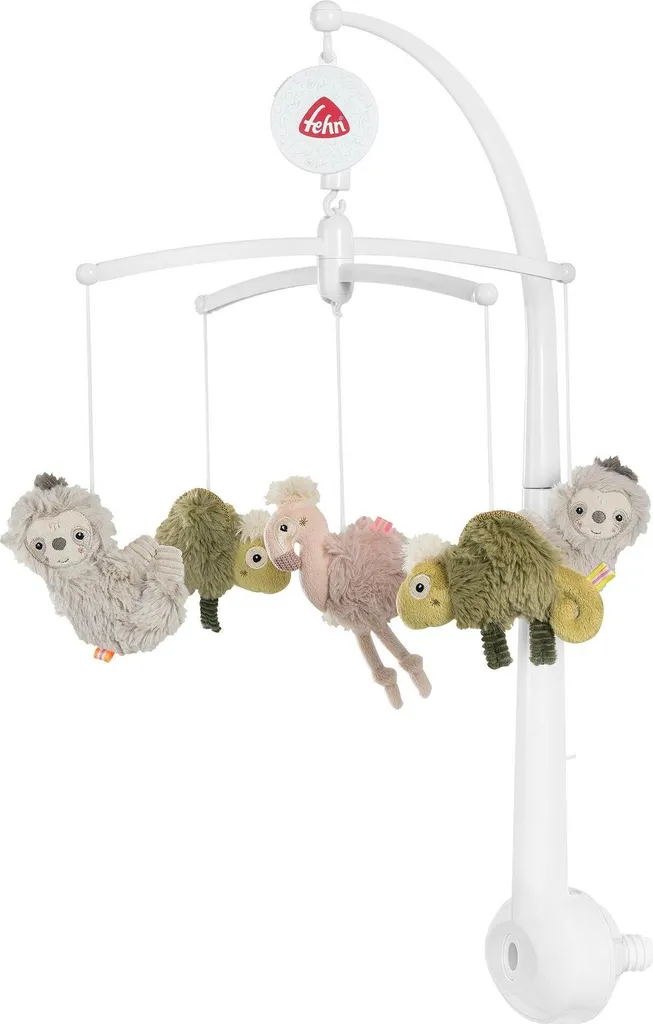 Fehn Musik-Mobile Lazy Crazy & Pink - Mobile Musical Bébé avec Peluches