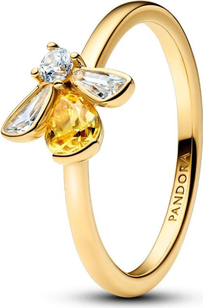 Pandora Ring Honigbiene Zirkonia 14 Karat Vergoldet 164562C01 Gr. 54