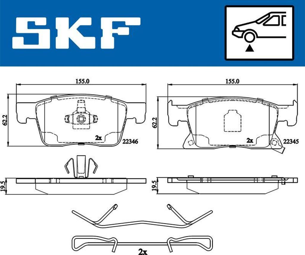SKF VKBP 80409 A Bremsbelagsatz, Scheibenbremse OE 13478301 kompatibel mit Astra K