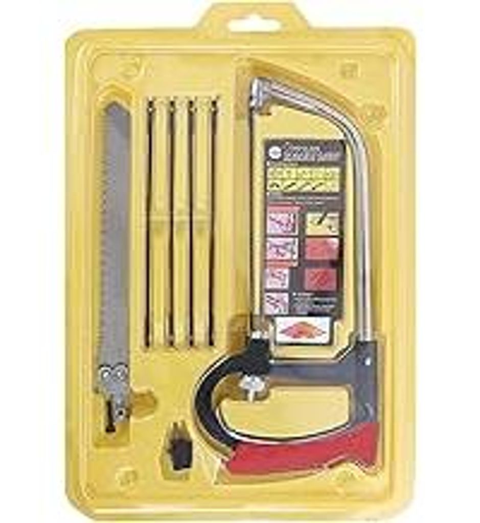 Handsäge Bügelsäge Set Bügelsäge Multifunktions Universal Metallsäge HSS Stahl Sägeblätter mit Multi-Blades-Set, Hand Bügelsäge zum Schne...