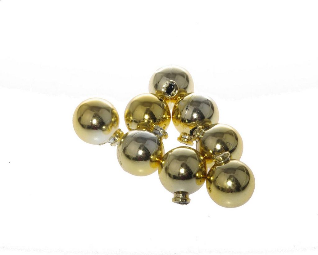 Mini-Deko Kugeln - gold - ca. 2 cm Ø - 1 VE = 3 Boxen à 8 Stück - A103