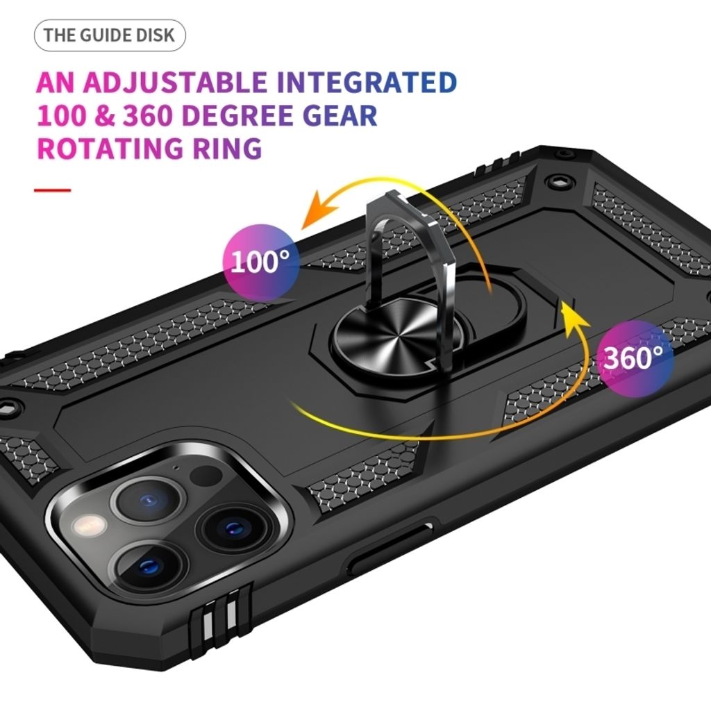 HONLEN Handyhülle Für Redmi 13C 5G / 13R 5G – Matte Silikonhülle Mit Ringhalter & Magnet, Transparent, Schwarz