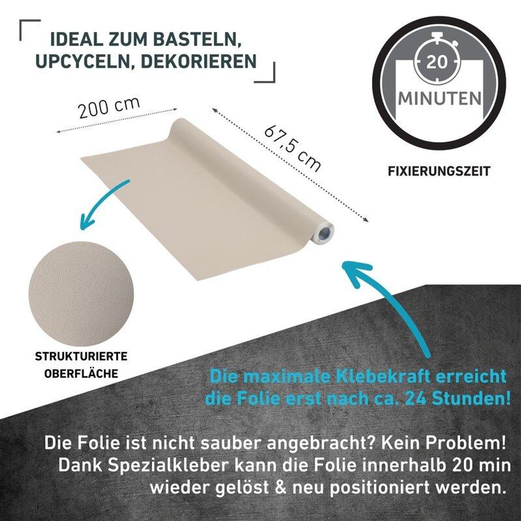 Klebefolie Unimatt taupe - 67,5x200cm Produktbild 