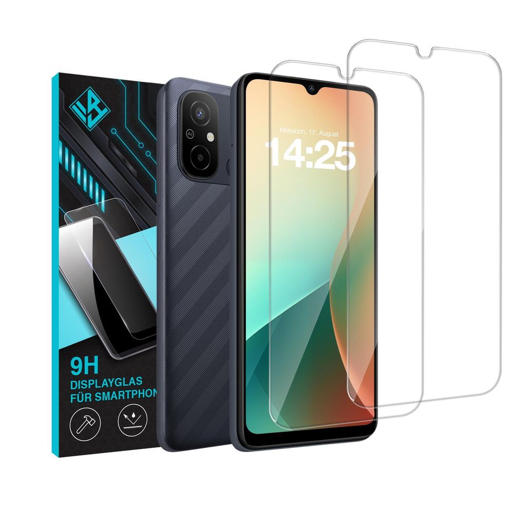 2x 9H Schutzglas Displayschutzfolie für Xiaomi Redmi 12C Displayglas Displayschutz Glas Panzerfolie Schutzglasfolie