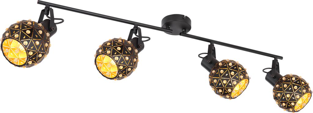 Globo Lighting Strahler Metall schwarz matt, 4x E27