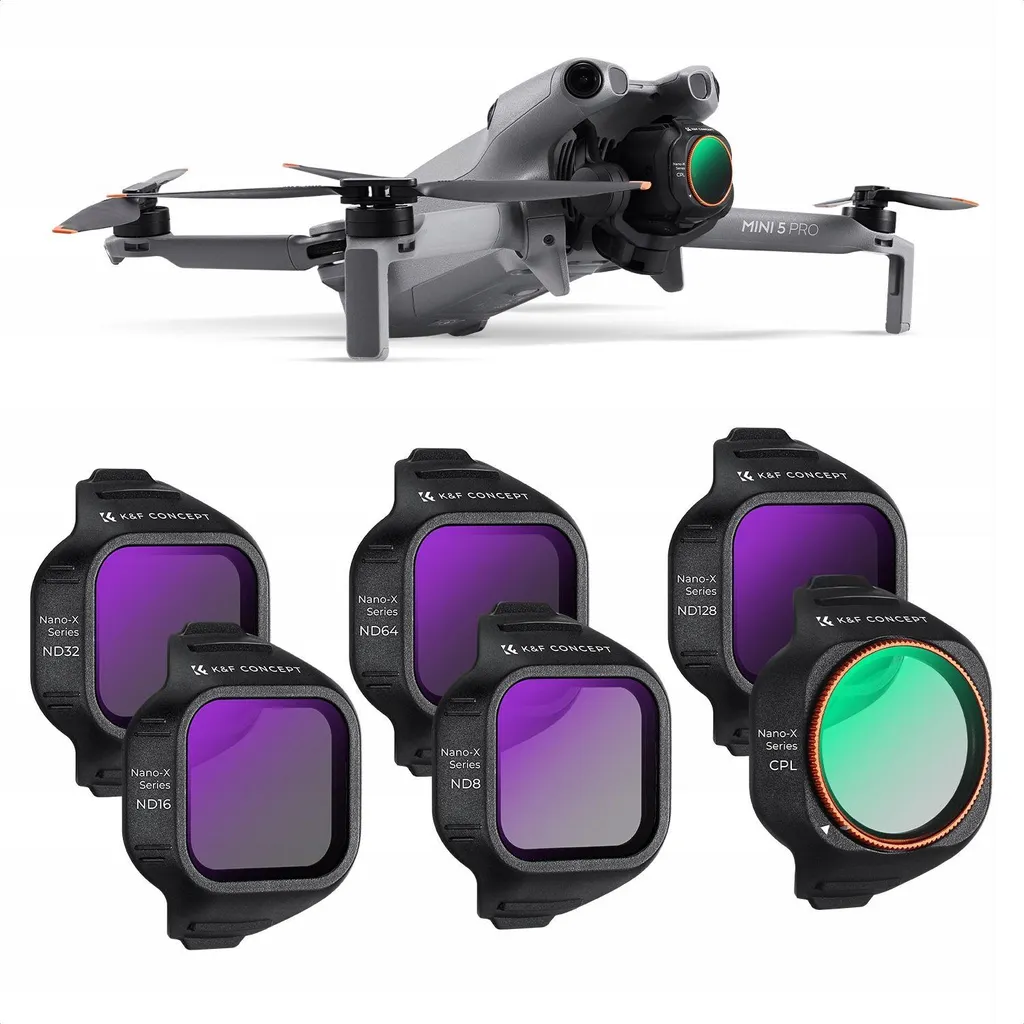 Évitez la surexposition sur DJI Mini 5 Pro avec ce Kit de 6 Filtres ND/CPL