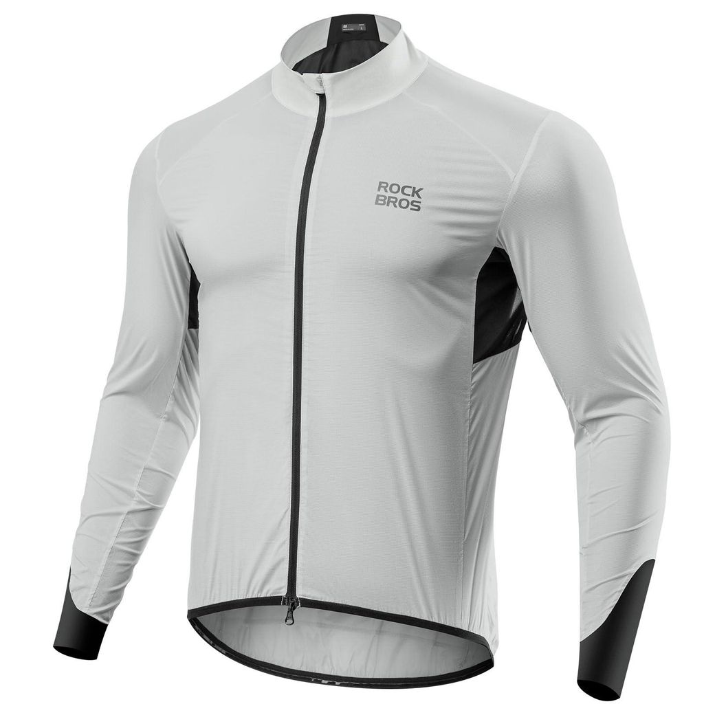 ROCKBROS Fahrradjacke Atmungsaktiv Windjacke Leichte jacke Wärmeableitung Windstopper Grau 4XL