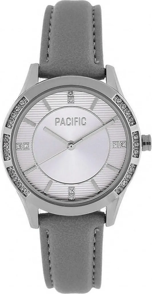 Pacific-PC00529 Orologio Quarzo Donna: Acciaio, Pelle e Cristalli