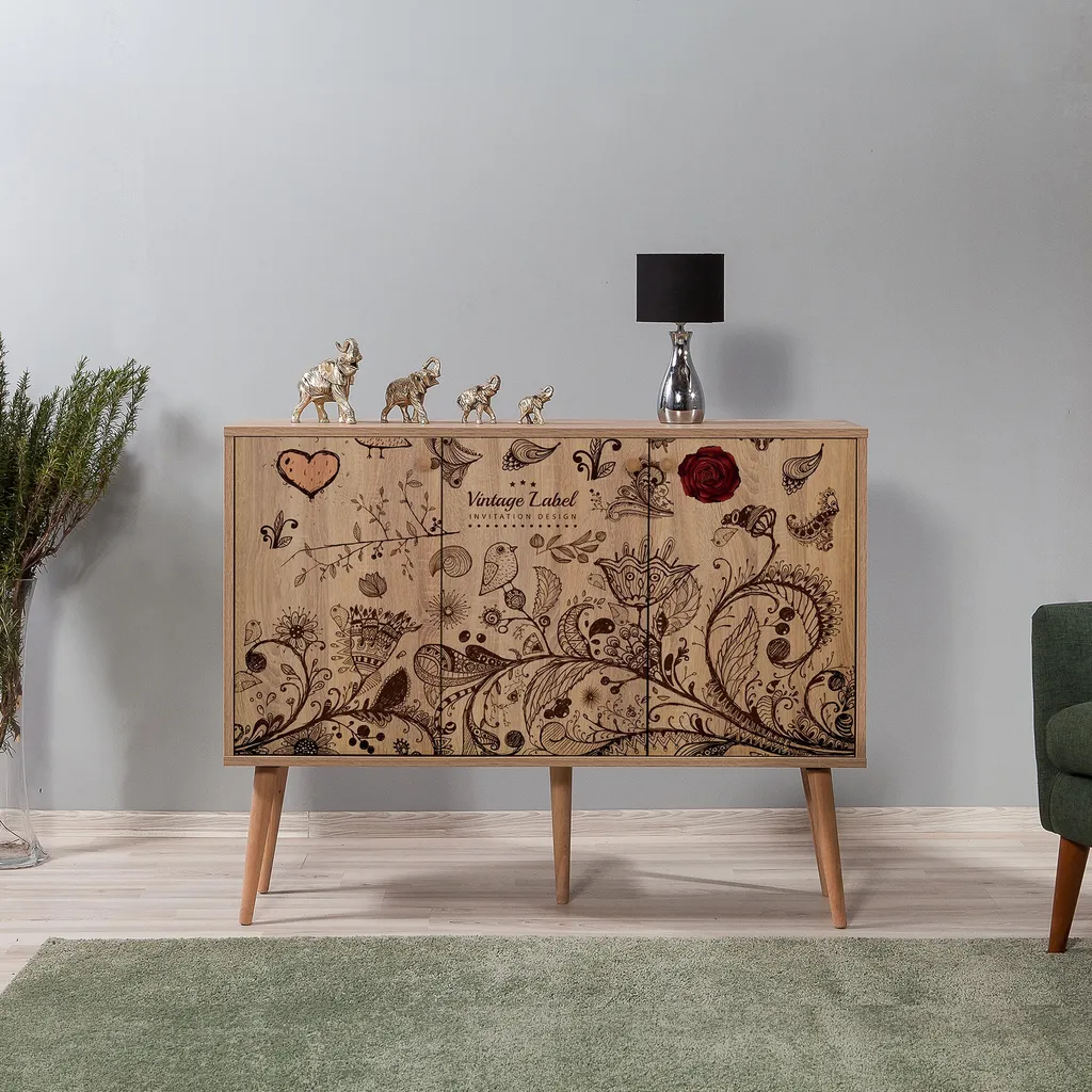 Console robuste anti-rayures bois Sonoma pour optimiser petit espace - 2
