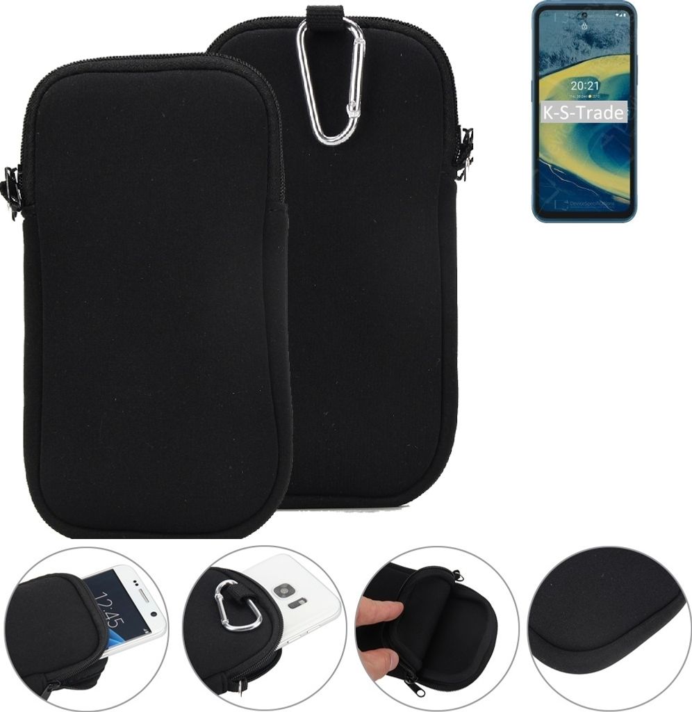 K-S-Trade Neopren-Hülle Handyhülle kompatibel mit Nokia XR20 Schutzhülle Neoprenhülle Sleeve Schutz-Hülle Gürtel Tasche Case Holster Handytasche