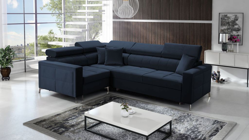Ecksofa L-förmiges Sofa mit Schlaffunktion SID II Farbe wählbar TOP Qulaität